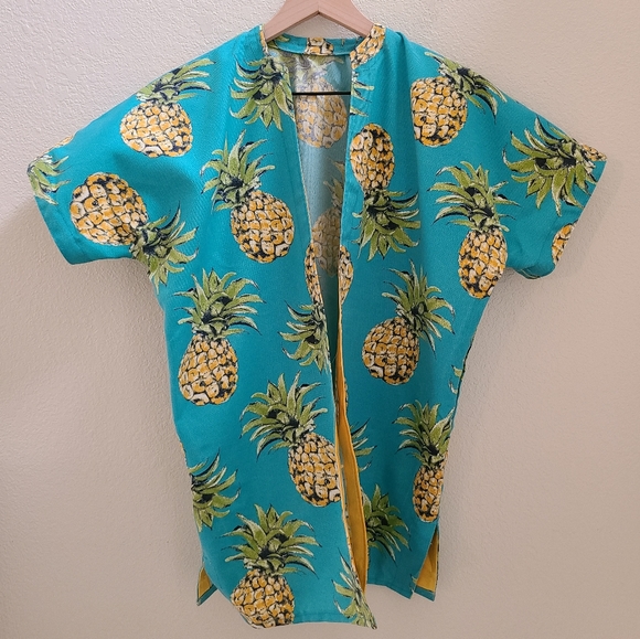 Tops Vintage Pineapple Hawaiian Open Front Poshmark